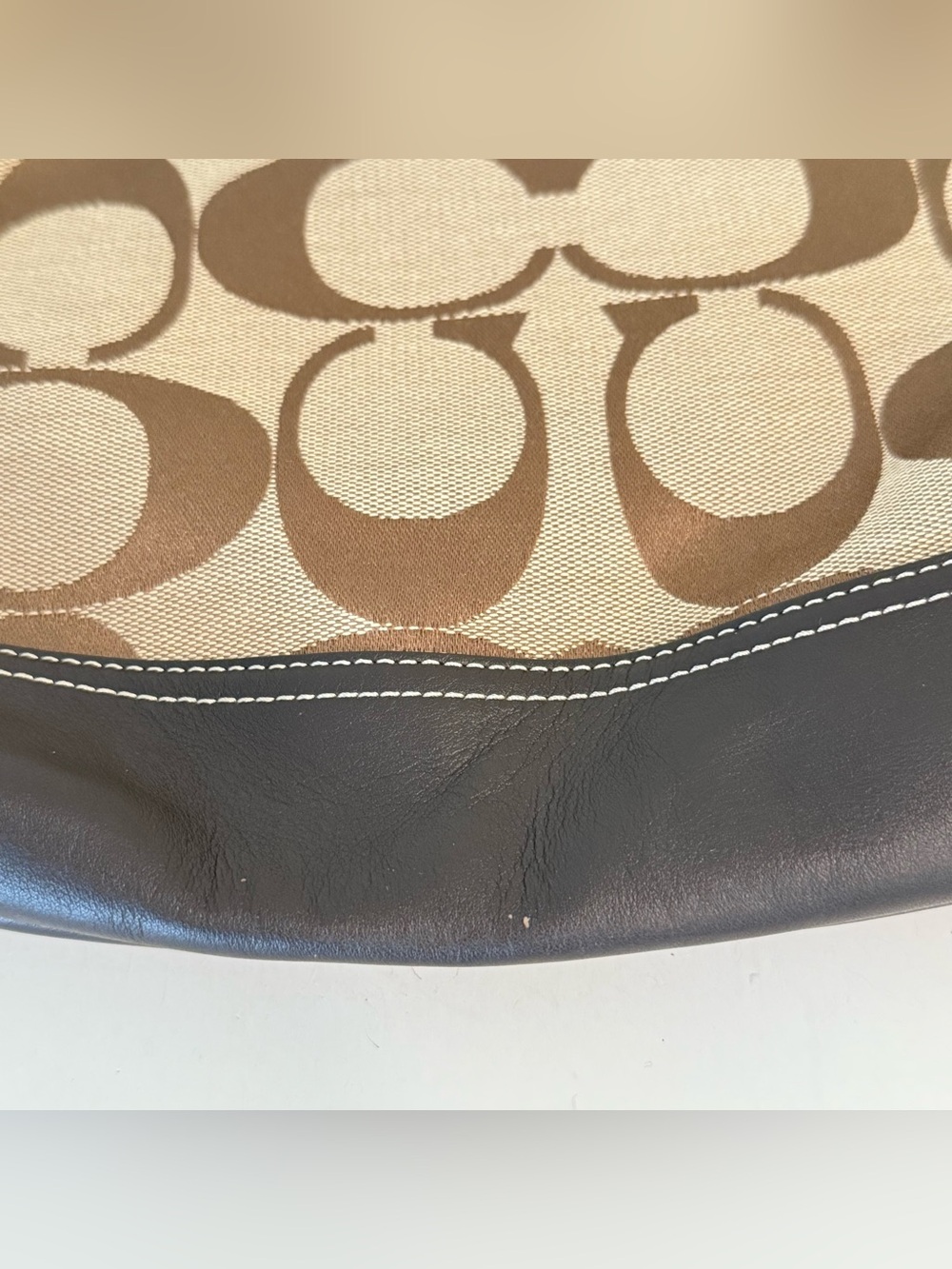 Vintage Coach Park Canvas Leather Brown Tan Hobo Soho Shoulder Purse Y2K F19731 - Picture 4 of 15